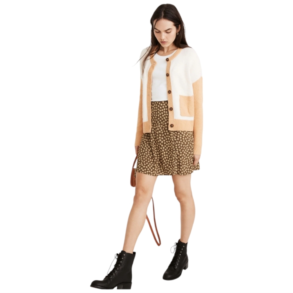Madewell Colorblock Colburne Cardigan Sweater in Coziest Textured Yarn